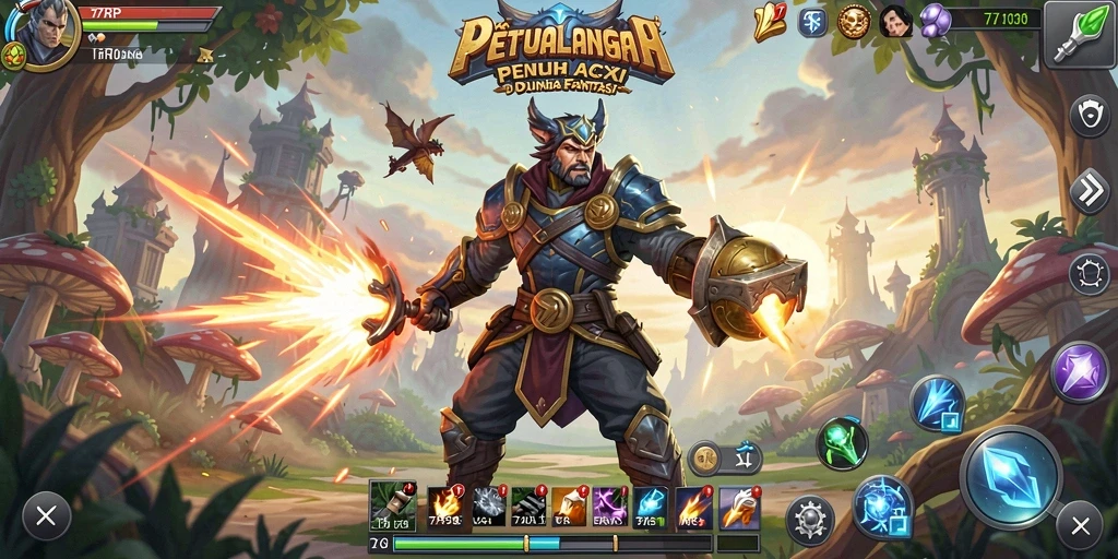 Screenshot gameplay 77RP menampilkan aksi seru dalam petualangan ARPG.