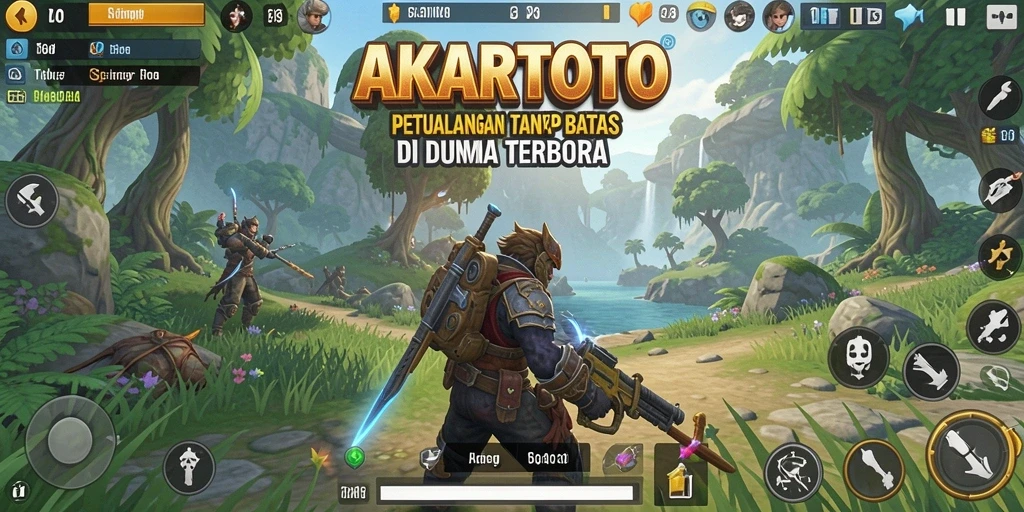Screenshot gameplay AKARTOTO menampilkan aksi eksplorasi dunia terbuka yang menakjubkan.