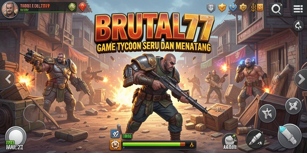 Tampilan gameplay menarik dari BRUTAL77 yang menampilkan kerumitan manajemen bisnis.