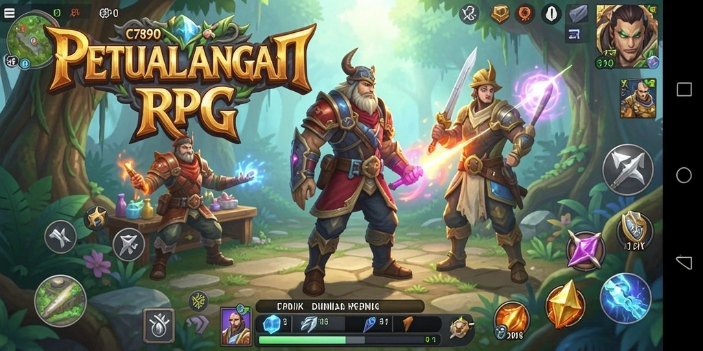 Gameplay C7890 yang mendebarkan dalam dunia RPG fantastis.