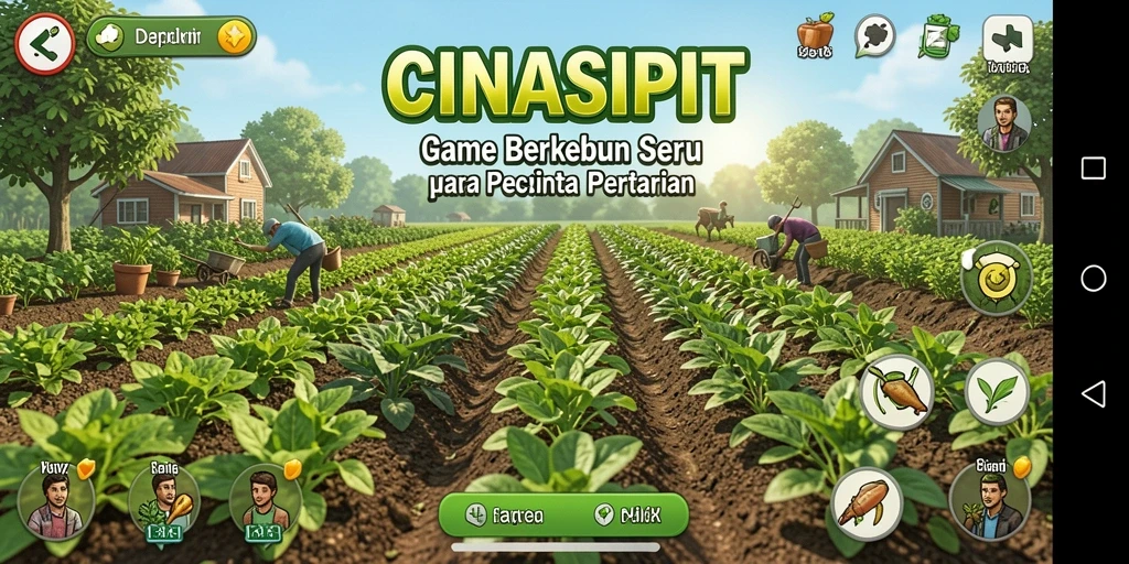 Tampilan gameplay <strong>CINASIPIT</strong> yang menggugah selera berkebun.