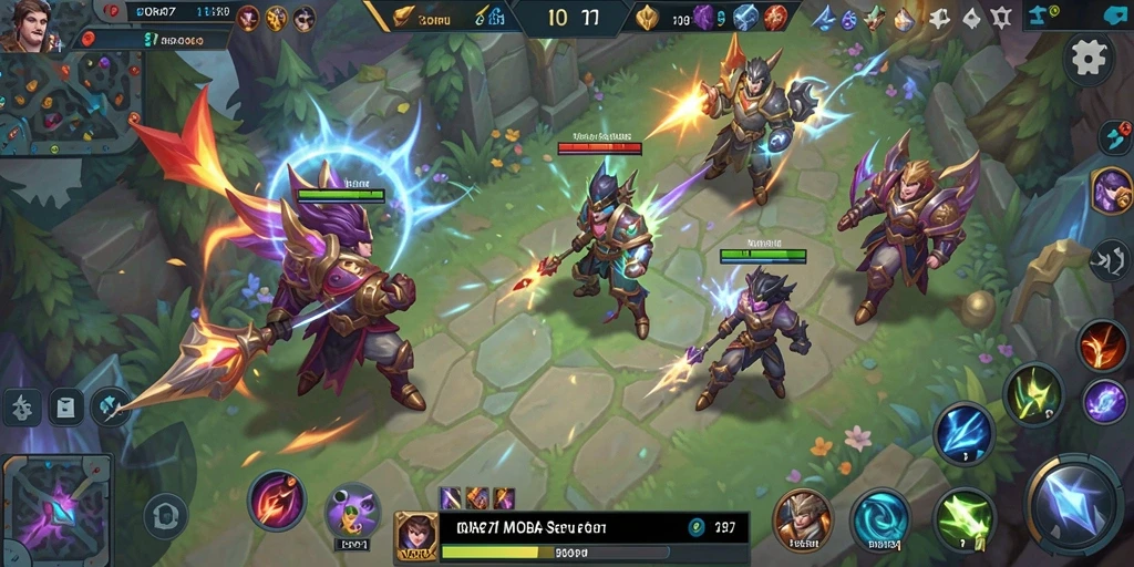 Tampilan gameplay DORA77 yang seru dan menegangkan dalam mode MOBA.