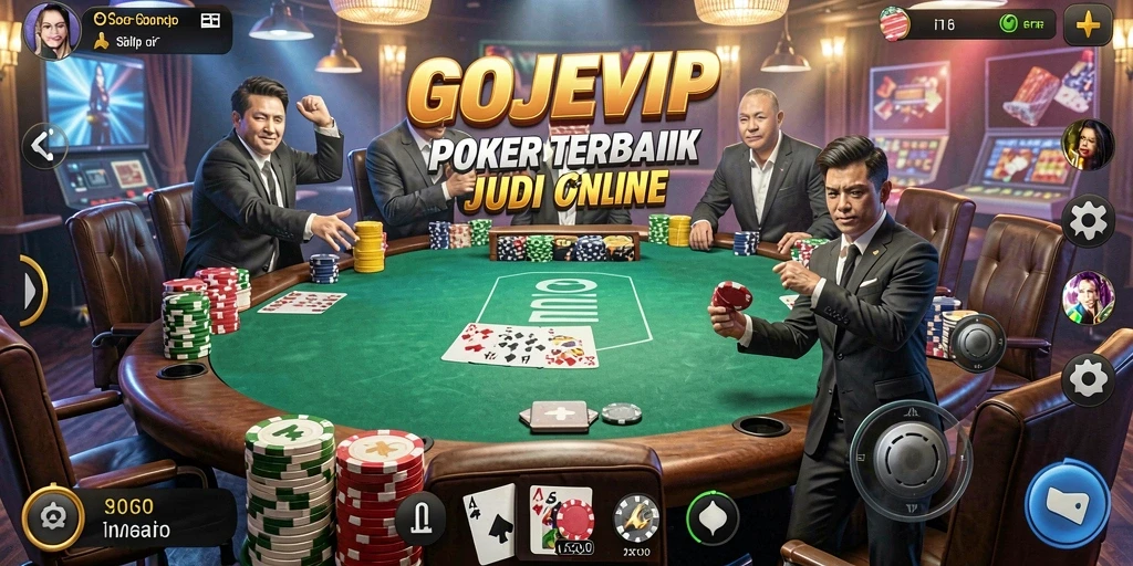 Gameplay menarik dalam aplikasi GOJEKVIP yang menampilkan aksi Poker.