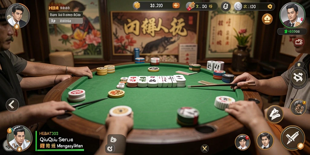 Tampilan gameplay HEBAT303 yang seru dalam permainan QiuQiu.