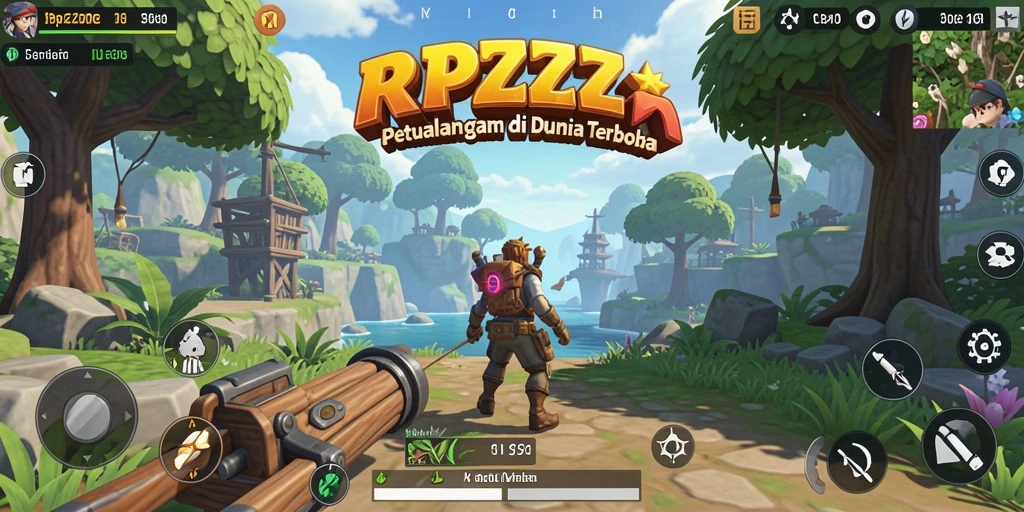 Screenshot utama RPZZZ menampilkan petualangan seru di dunia Open World.