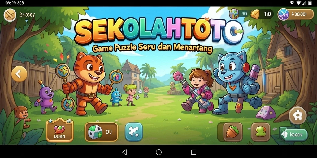 Tampilan gameplay seru di SEKOLAHTOTO dengan puzzle menantang.