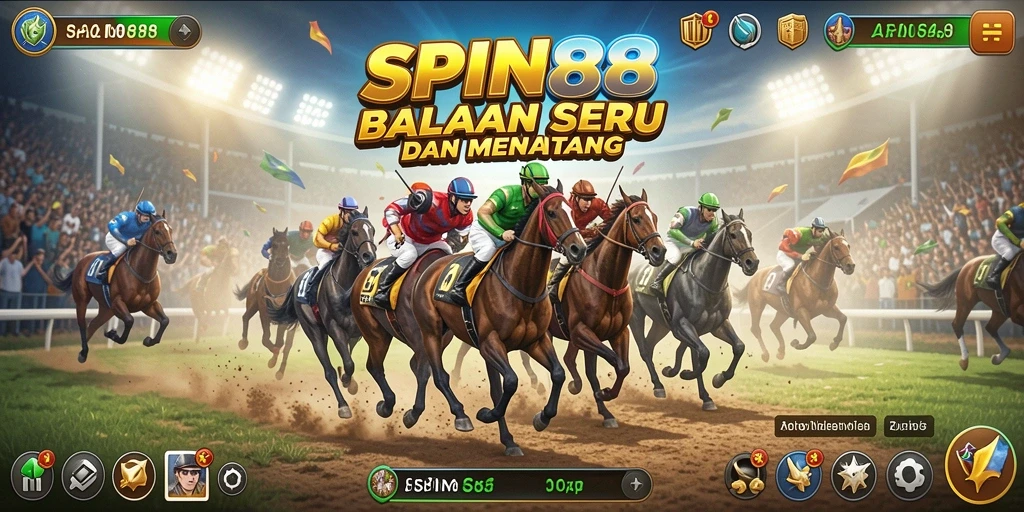 Screenshot gameplay Racing SPIN88 yang mendebarkan.