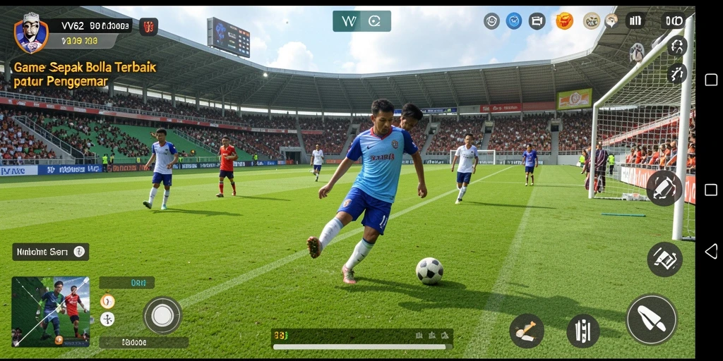 Tampilan gameplay <strong>VV62</strong> yang mendebarkan dalam pertandingan sepak bola.